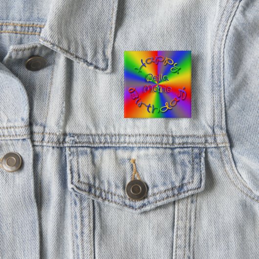 Happy Birthday Rainbow Button (Beispiel)