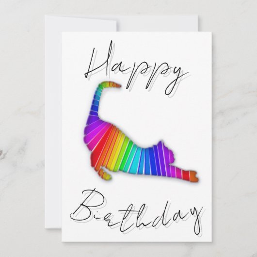 Happy Birthday Rainbow Cat Feiertagskarte (Vorderseite)