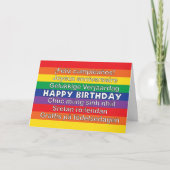 Happy Birthday Rainbow Colorful Many Languages Karte (Vorderseite)