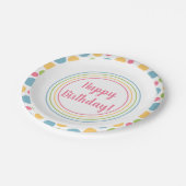 Happy Birthday Rainbow Colors Pappteller (Schrägansicht)