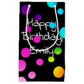 Happy Birthday Rainbow Dots Kleine Geschenktüte (Vorderseite)