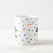 Happy Birthday Rainbow Dots Muster Weiß Kaffeetasse (Mittel)