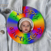 Happy Birthday Rainbow Foto Button (Beispiel)