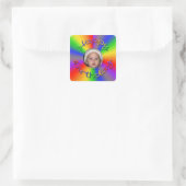 Happy Birthday Rainbow Foto Stickers Template (Tasche)