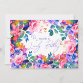 Happy Birthday Rainbow Garden Floral Karte (Vorderseite)