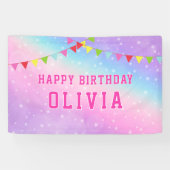 Happy Birthday Rainbow Girl Banner (Horizontal)
