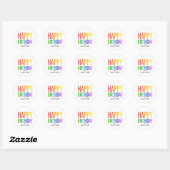 Happy Birthday Rainbow Order Customizable Stickers (Blatt)