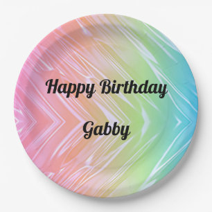 Happy Birthday Rainbow Paper Plate Pappteller