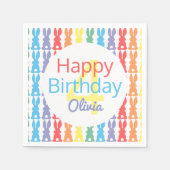 Happy Birthday Rainbow Personalisiert Kids Serviette (Vorderseite)