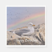 Happy Birthday Rainbow Seagull Serviette (Vorderseite)