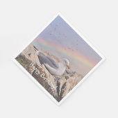 Happy Birthday Rainbow Seagull Serviette (Ecke)