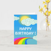 "HAPPY BIRTHDAY" RAINBOW SKY KARTE (Gelbe Blume)