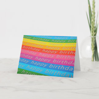 Happy Birthday Rainbow Stripes Birthday Card Karte