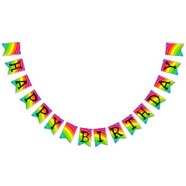 Happy Birthday Rainbow Unicorn Multicolor Banner