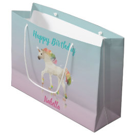 Happy Birthday Rainbow Unicorn Name Große Geschenk Geschenktüte