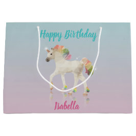 Happy Birthday Rainbow Unicorn Name Große Geschenk Große Geschenktüte