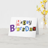 Happy Birthday Ransom Note Style Card Karte (Gelbe Blume)