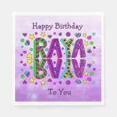 Happy Birthday Raya Party Serviette (Vorderseite)