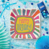 "Happy Birthday Rays Inspirivity Fun Colorful Pappteller (Party)