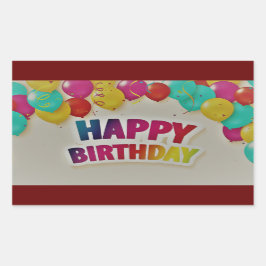 Happy Birthday Rechteckiger Aufkleber