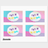 Happy Birthday Rechteckiger Aufkleber (Blatt)