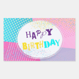 Happy Birthday Rechteckiger Aufkleber