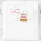 Happy Birthday Rechteckiger Aufkleber (Tasche)
