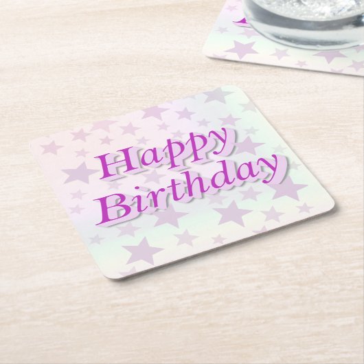 Happy Birthday!! Rechteckiger Pappuntersetzer (angewinkelt)