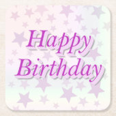 Happy Birthday!! Rechteckiger Pappuntersetzer (Vorderseite)