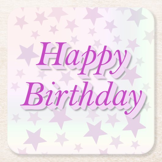 Happy Birthday!! Rechteckiger Pappuntersetzer (Vorderseite)