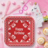 Happy Birthday Red Bandana Pappteller (Party)