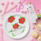 Happy Birthday Red Flows Paper Tellers Pappteller (Party)