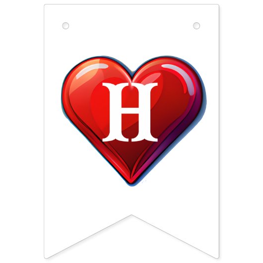 Happy Birthday Red Heart Valentinstag Wimpelkette (Zweite Fahne)