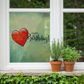 Happy Birthday Red Heart Window Cloning Fensteraufkleber