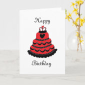 Happy Birthday Red Hearts Gothic Cake Karte (Gelbe Blume)