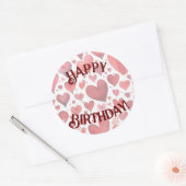 Happy Birthday Red Hearts Sticker (Umschlag)