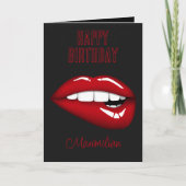 Happy Birthday Red Lips Personalisierte Karte (Vorderseite)