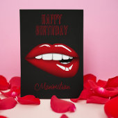 Happy Birthday Red Lips Personalisierte Karte