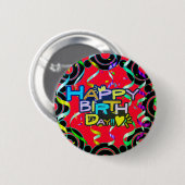Happy Birthday Red mit Confetti Button (Vorne & Hinten)