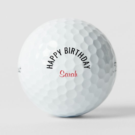 Happy Birthday Red Name Titleist  Golfball (Vorderseite)
