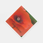 Happy Birthday Red Poppy Serviette (Ecke)
