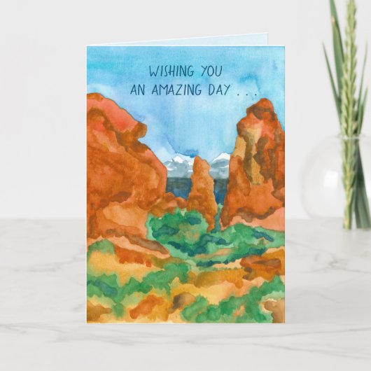 Happy Birthday Red Rock Moab Mountains Karte (Vorderseite)