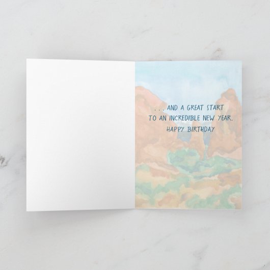 Happy Birthday Red Rock Moab Mountains Karte (Innenseite)