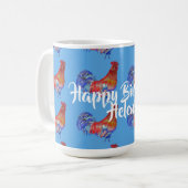 Happy Birthday Red Rooster Ladys Name Tasse (Vorderseite Links)