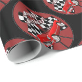 Happy Birthday Red Sports Car Geschenkpapier (Rolleneckpunkt)