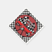 Happy Birthday Red Sports Car Napkins Serviette (Ecke)