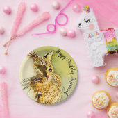 Happy Birthday Red Tabby Cat Whiskers Wasserfarbe Pappteller (Party)