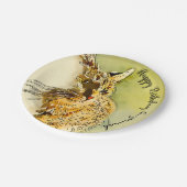 Happy Birthday Red Tabby Cat Whiskers Wasserfarbe Pappteller (Schrägansicht)