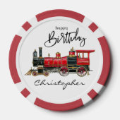 Happy Birthday Red Train Pokerchips (Rückseite)