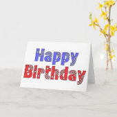 Happy Birthday Red, White & Blue Karte (Gelbe Blume)